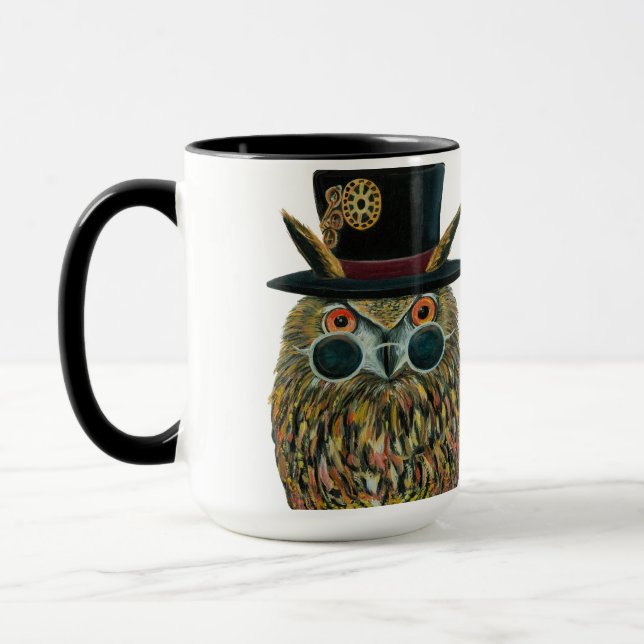 Professor Owl The Dapper Avian Scientist Mug (Left)
