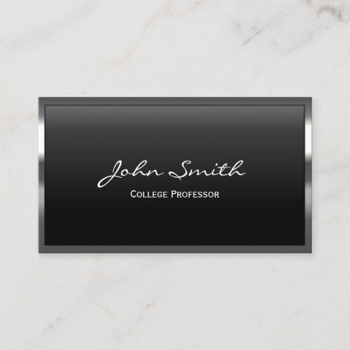 Customizable Cool Metal Border Professor Business Card
