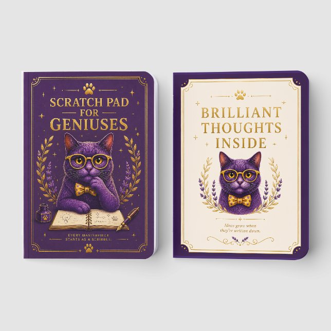 Professor Purr-Ple™ Pocket Notebook Collection (Front)