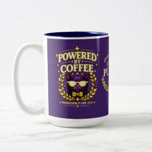Professor Purr-Ple™ – Powered by Coffee Two-Tone Coffee Mug