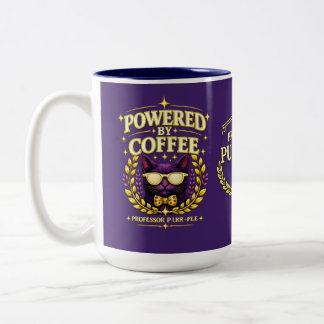 Professor Purr-Ple™ – Powered by Coffee Two-Tone Coffee Mug
