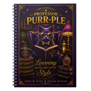 Professor Purr-Ple™ Spiral Notebook