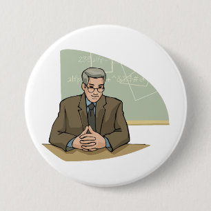 Professor Scholar Male Educator Teacher Button