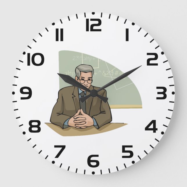 Professor Scholar Male Educator Teacher Large Clock (Front)