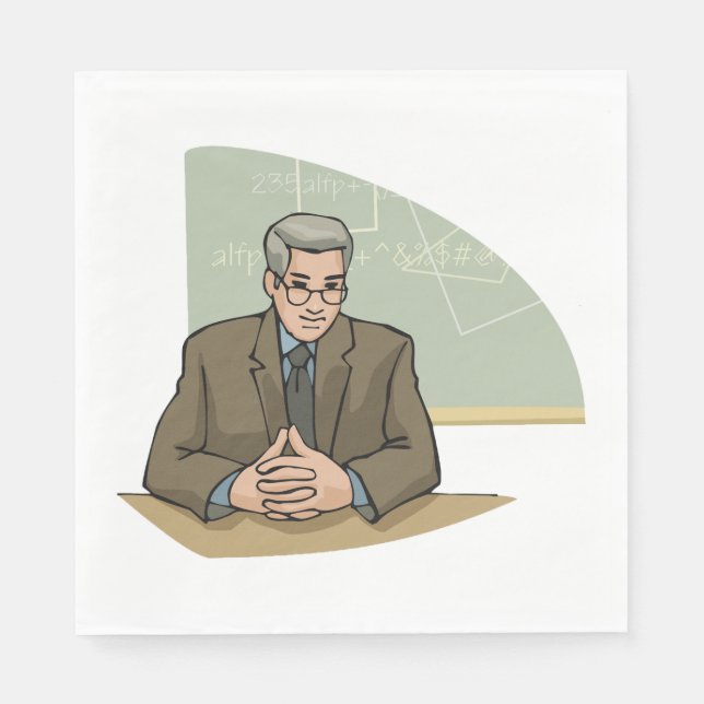 Professor Scholar Male Educator Teacher Napkins (Front)
