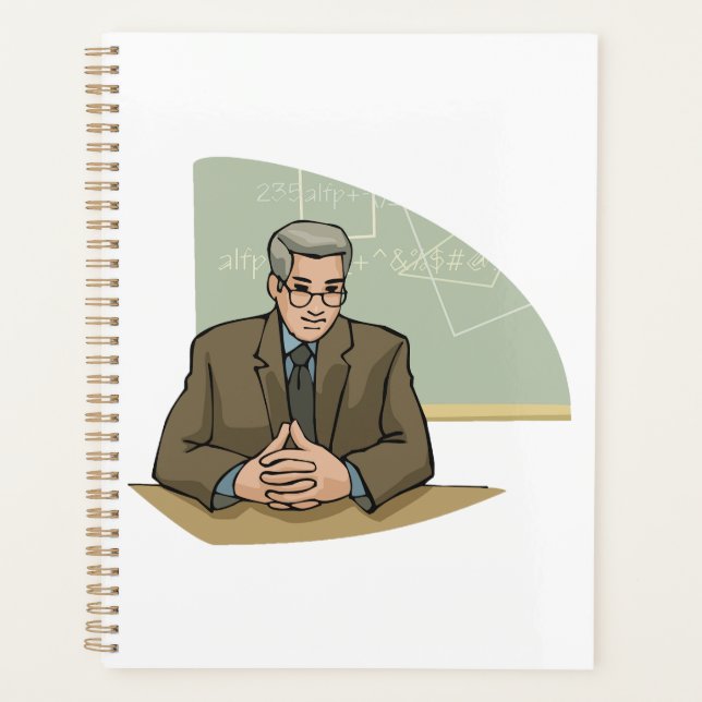Professor Scholar Male Educator Teacher Planner (Front)