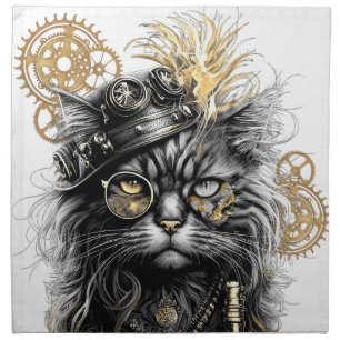 Professor Sprocket-Paws Cloth Napkin