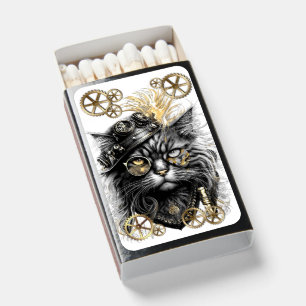 Professor Sprocket-Paws The Funky Steampunk Cat  Matchboxes
