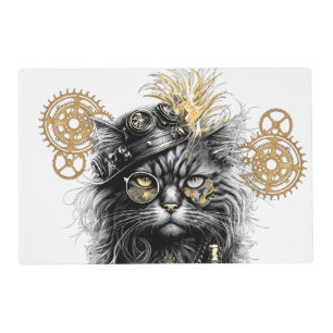 Professor Sprocket-Paws The Funky Steampunk Cat Placemat