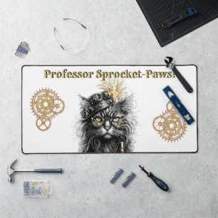 Professor Sproket-Paws The Funky Steampunk Cat Desk Mat