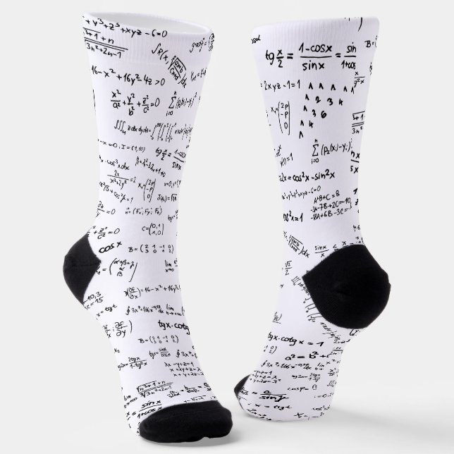Professor Teacher Mathematic Formula Equations Socks (Angled)