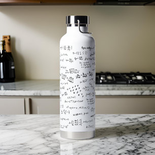 Professor Teacher Mathematic Science Equations Water Bottle