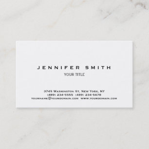 Professşional Modern Plain White Business Card