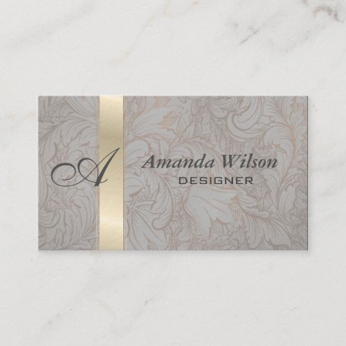 Proffesional elegant floral monogram business card template