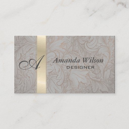 Customizable Proffesional elegant floral monogram business card template