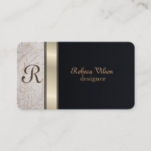 Proffesional elegant monogram black business card