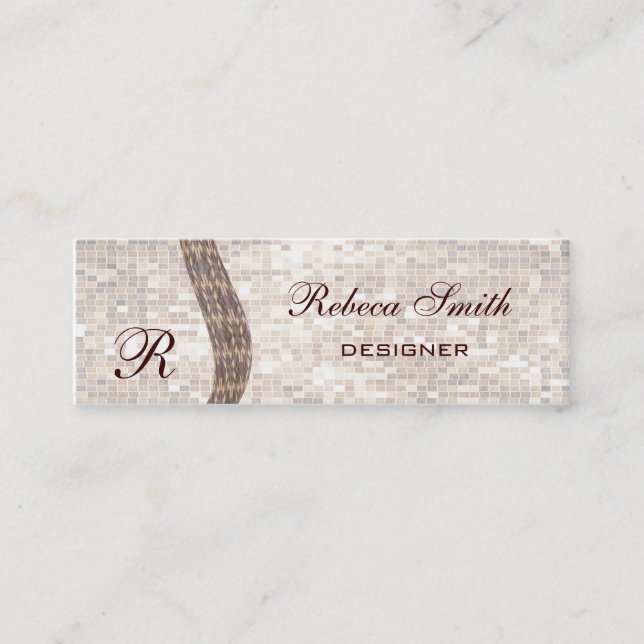 Proffesional elegant  monogram mini business card (Front)