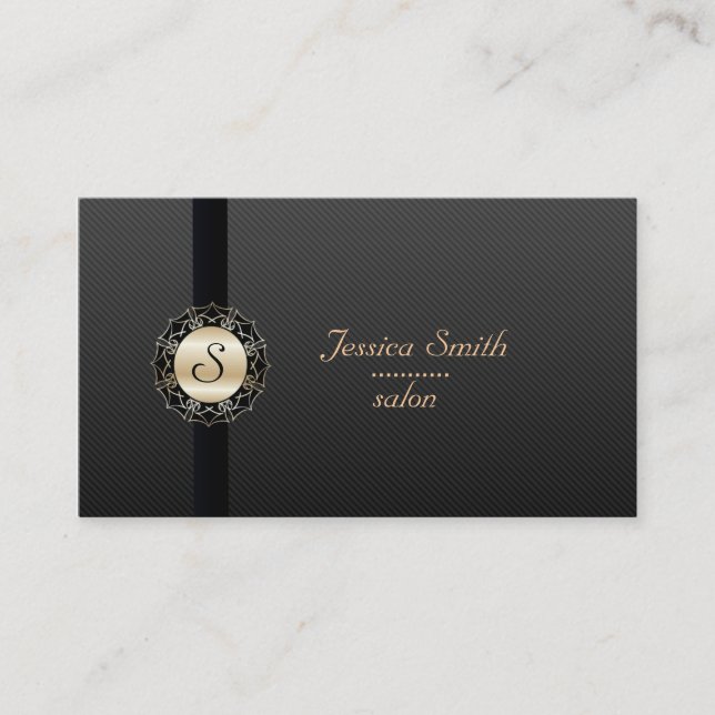Proffesional elegant plain  monogram business card (Front)