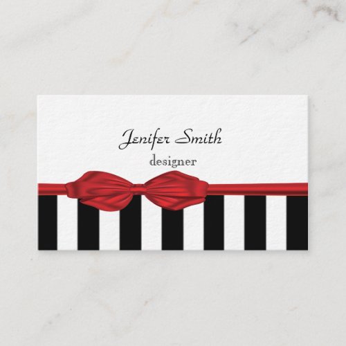Proffesional elegant red bow stripes business card templates