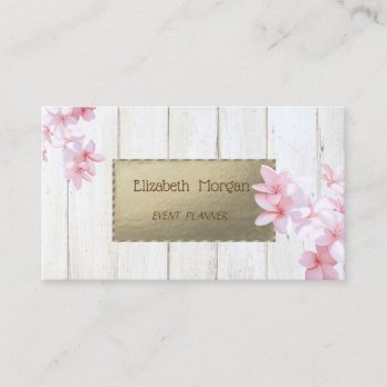 Proffesional Elegant Wood Texture  Flowers Business Card by Biglibigli at Zazzle