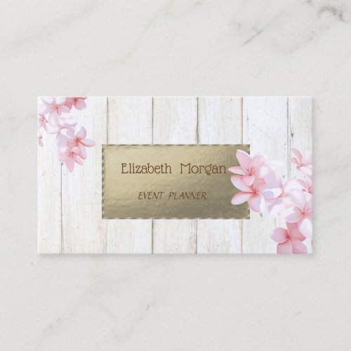 Proffesional Elegant Wood Texture Flowers Business Card