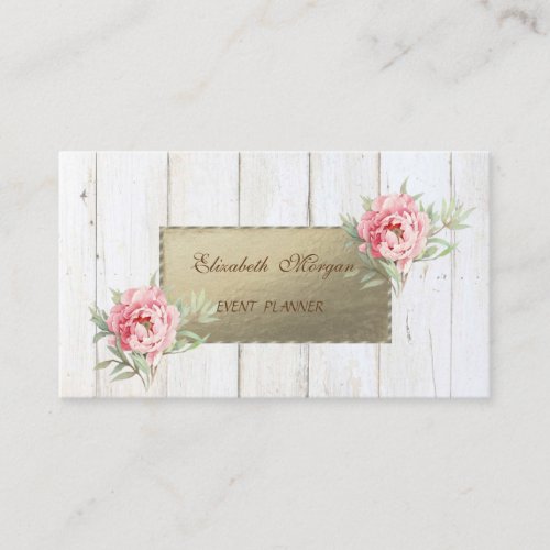 Proffesional Elegant Wood Texture Flowers Business Card