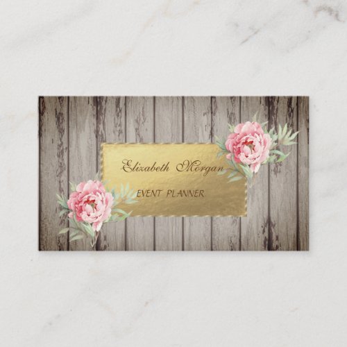 Proffesional Elegant Wood Texture Flowers Business Card