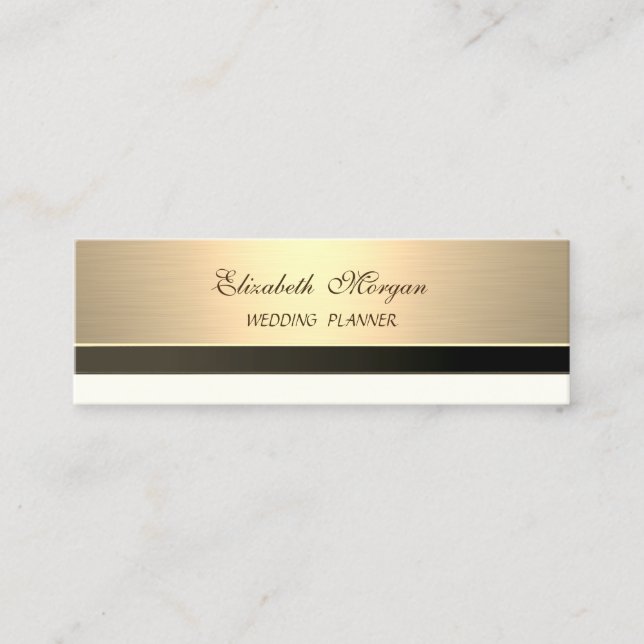 Proffesional Modern Luxury Elegant Golden Mini Business Card (Front)