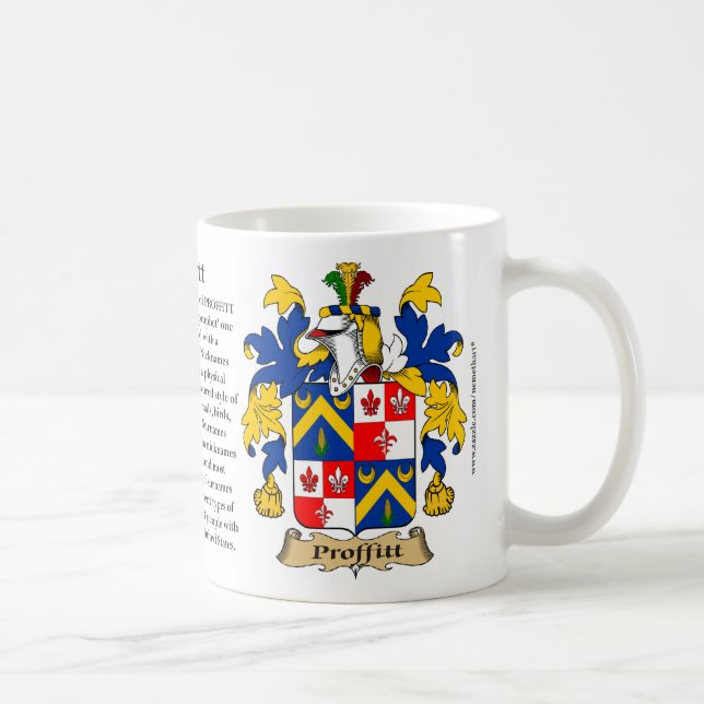 Proffitt, the Origin, the Meaning and the Crest Coffee Mug (Right)