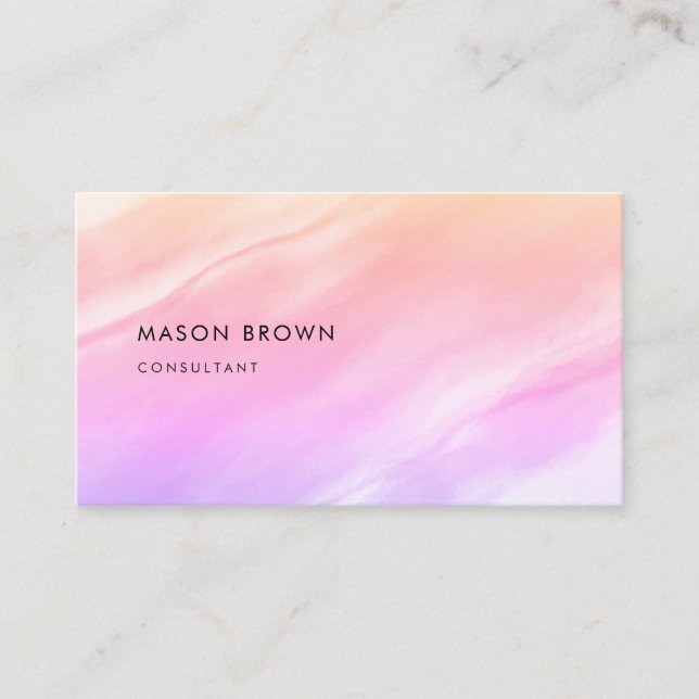 Profi Modern Beach Abstract Watercolor Business Card (Front)