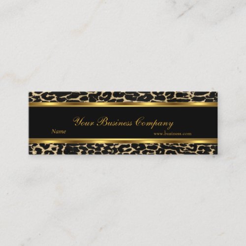 Profile Animal Gold Black Elegant Classy Skinny Business Card