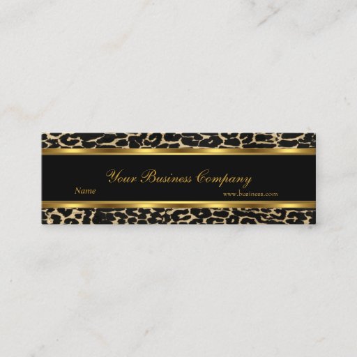 Customizable Profile Animal Gold Black Elegant Classy Skinny Business Card