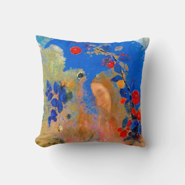 Profile beneath an Arch, Redon Throw Pillow (Front)
