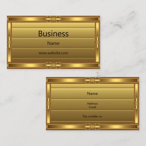 Customizable Profile Business Card Gold On Gold frame
