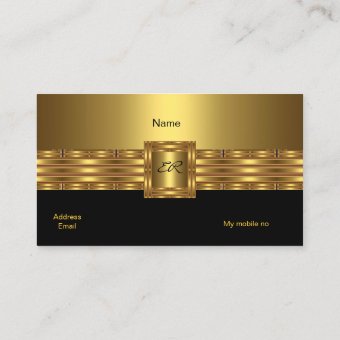 Profile Business Card Gold on Gold Black | Zazzle