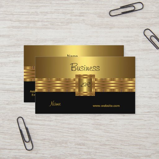 Customizable Profile Business Card Gold on Gold Black