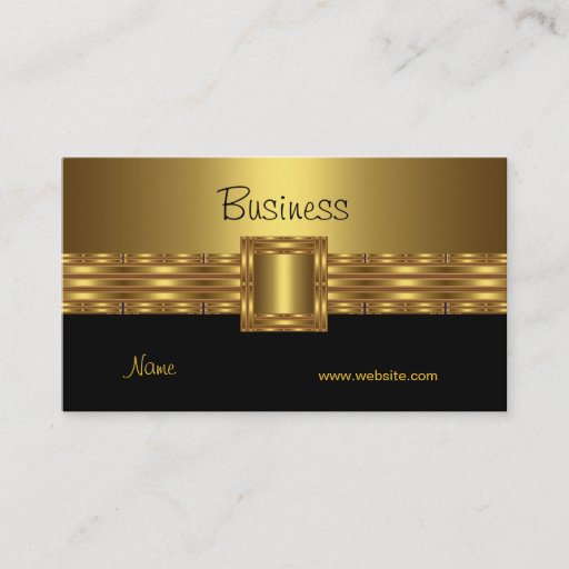 Customizable Profile Business Card Gold on Gold Black
