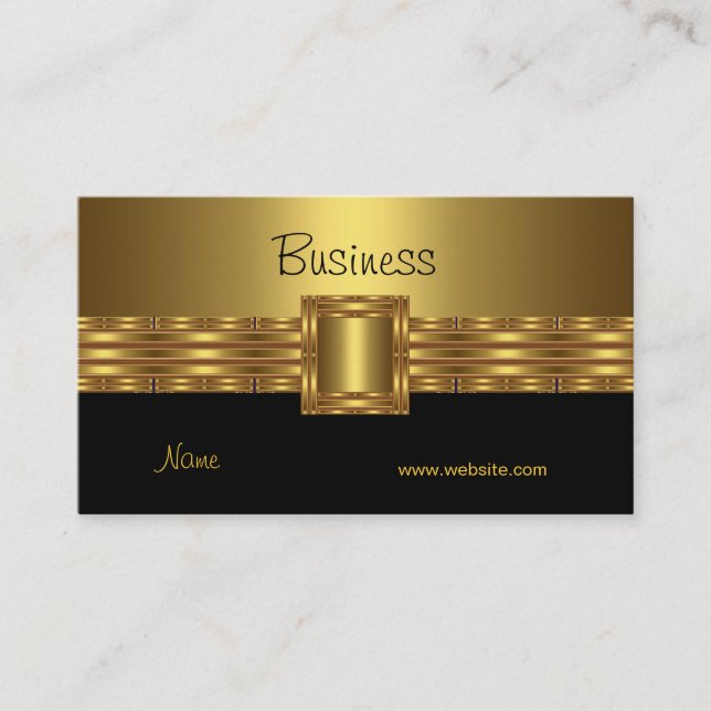Profile Business Card Gold on Gold Black (Front)