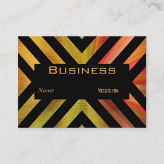 Profile Business Card Retro Black Colorful Stripe