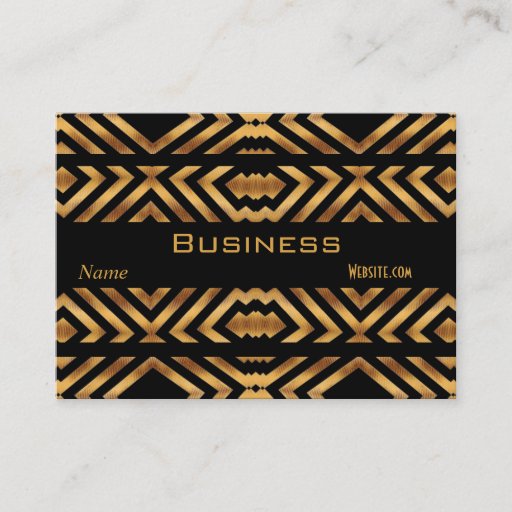 Customizable Profile Business Card Retro Black Gold Exotic