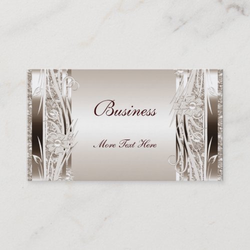 Profile Business Card Sepia Floral