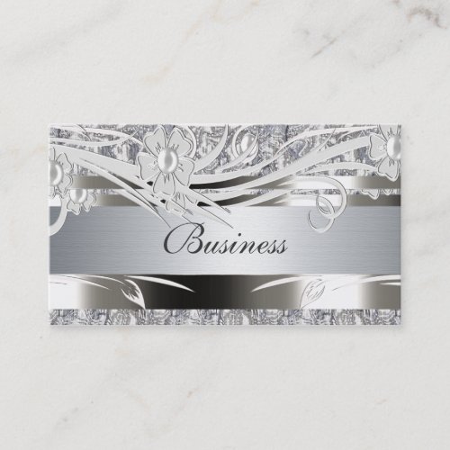 Profile Business Card Silver Floral Weddings