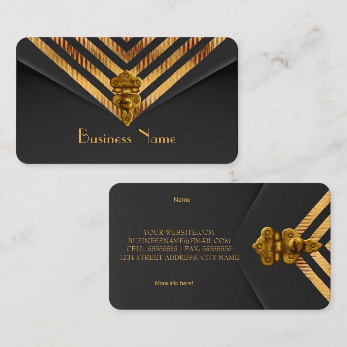 Profile Business Gold Black Velvet Stripe Business Card