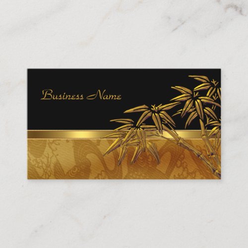 Profile Card Asian Black Gold Bamboo Business Cards