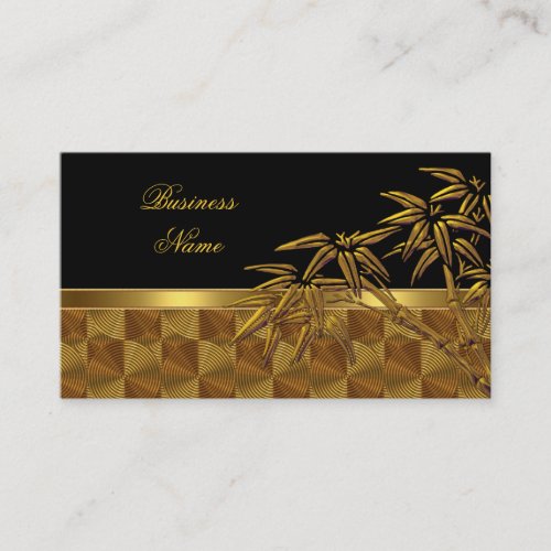 Profile Card Asian Black Gold Bamboo Business Cards