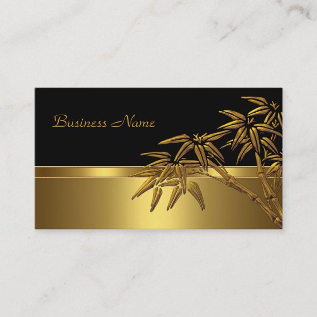 Profile Card Asian Black Gold Bamboo 2 (Front)