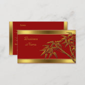 Profile Card Asian Red Gold Bamboo (Front/Back)