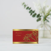 Profile Card Asian Red Gold Bamboo (Standing Front)