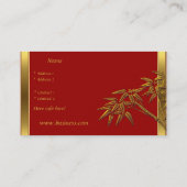 Profile Card Asian Red Gold Bamboo (Back)