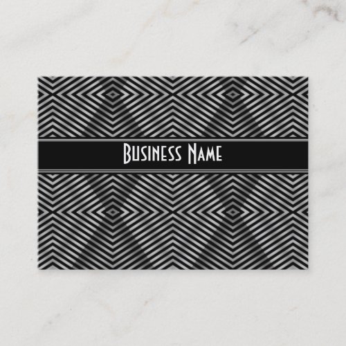 Profile Card Black &amp; White Style Diamond Stripe Business Card Template
